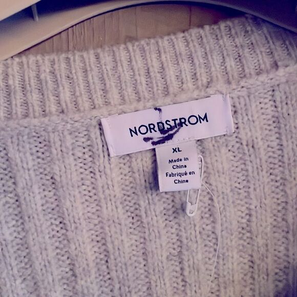 Nordstrom cable knit embellished sweater new no tags - Picture 3 of 7